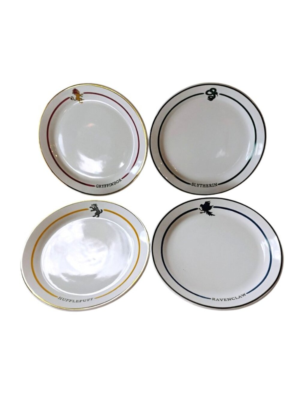 Pottery Barn Harry Potter Hogwarts Houses Stoneware Appetizer Plates Set of 4 - Picture 2 of 9